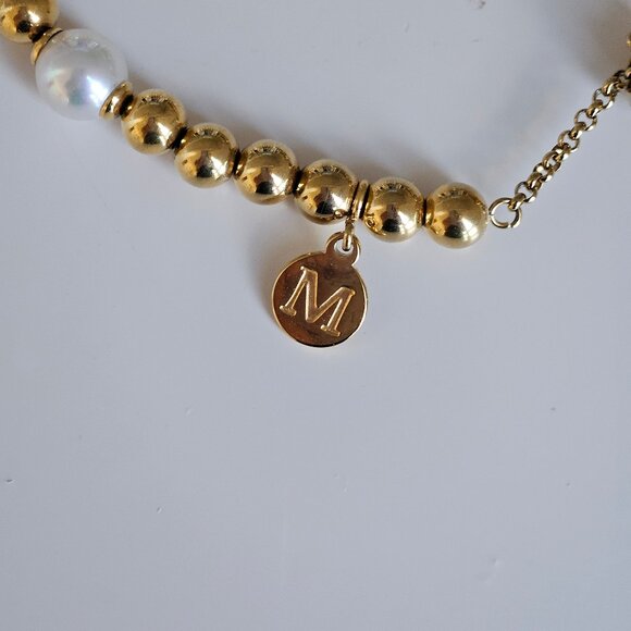 Majorica gold colored bead and pearl like bracelet # 1 - Picture 4 of 6